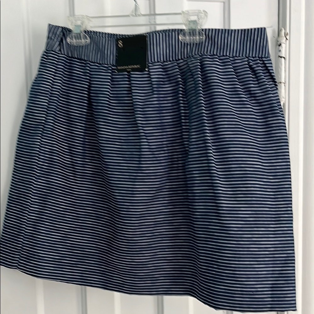 Banana Republic Blue and White A-line Mini Skirt